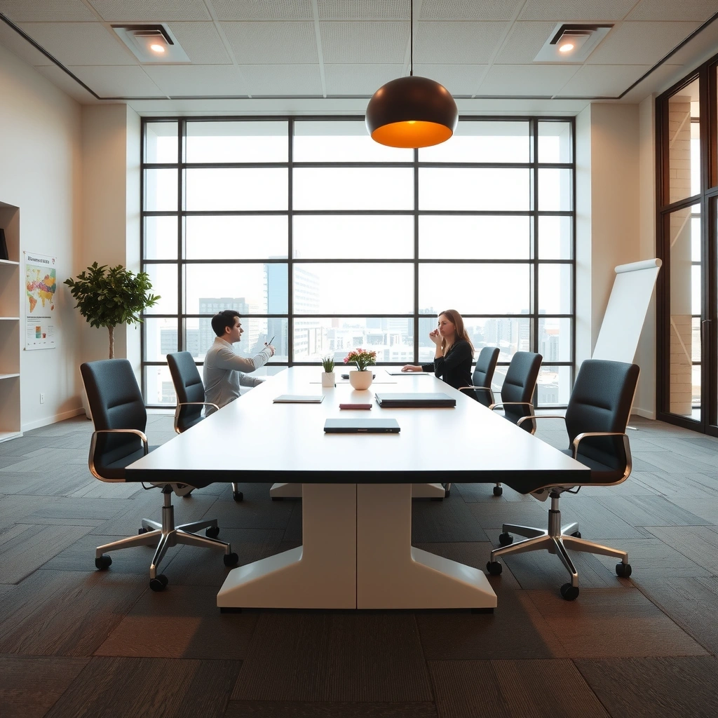 Moderne Büroarchitektur mit Glaswänden